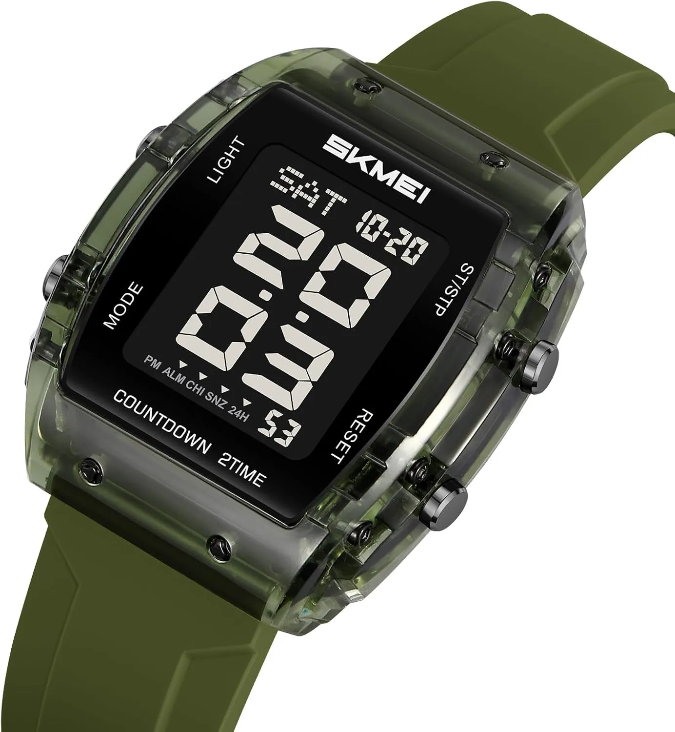 MASTOP Digital Multi-Function Watch for Men Irregular Barrel Shaped Business Men's Watch Fashion Waterproof Sports Women Watches and Mens,Colorful Silicone Band,Men's Gifts,Women's Gift