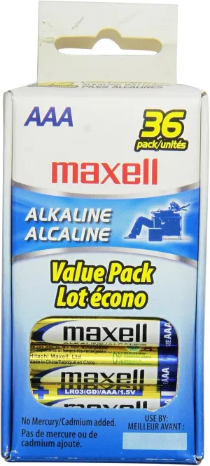 Maxell 723815 AAA Performance Long Lasting Alkaline Batteries - 36 Pack, Computer