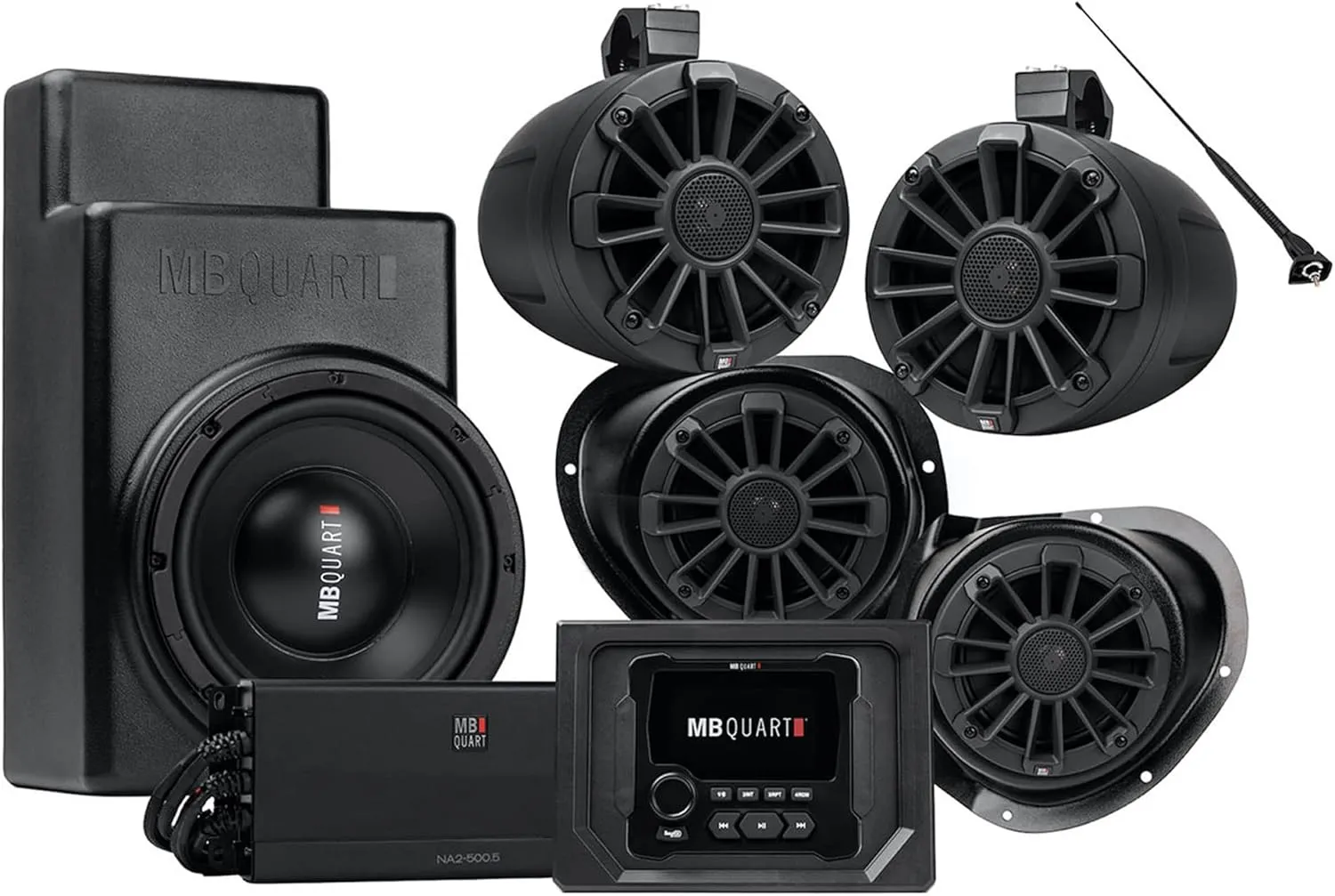 MB Quart Stage 5 Audio System Compatible with Polaris General, Designed for Ride Command, Five Speaker 500 Watt, UTV, Tuned Audio Package