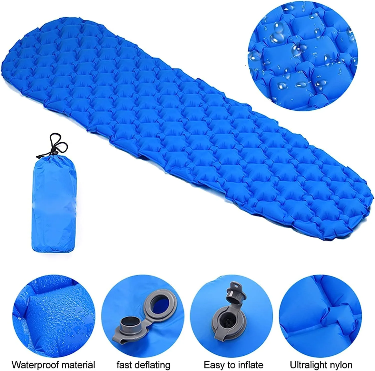 MDybf Camping Inflatable Mattress in Tent Folding Camp Bed Sleeping Pad Picnic Blanket Travel Air Mat Camping Equipment (Color : A)