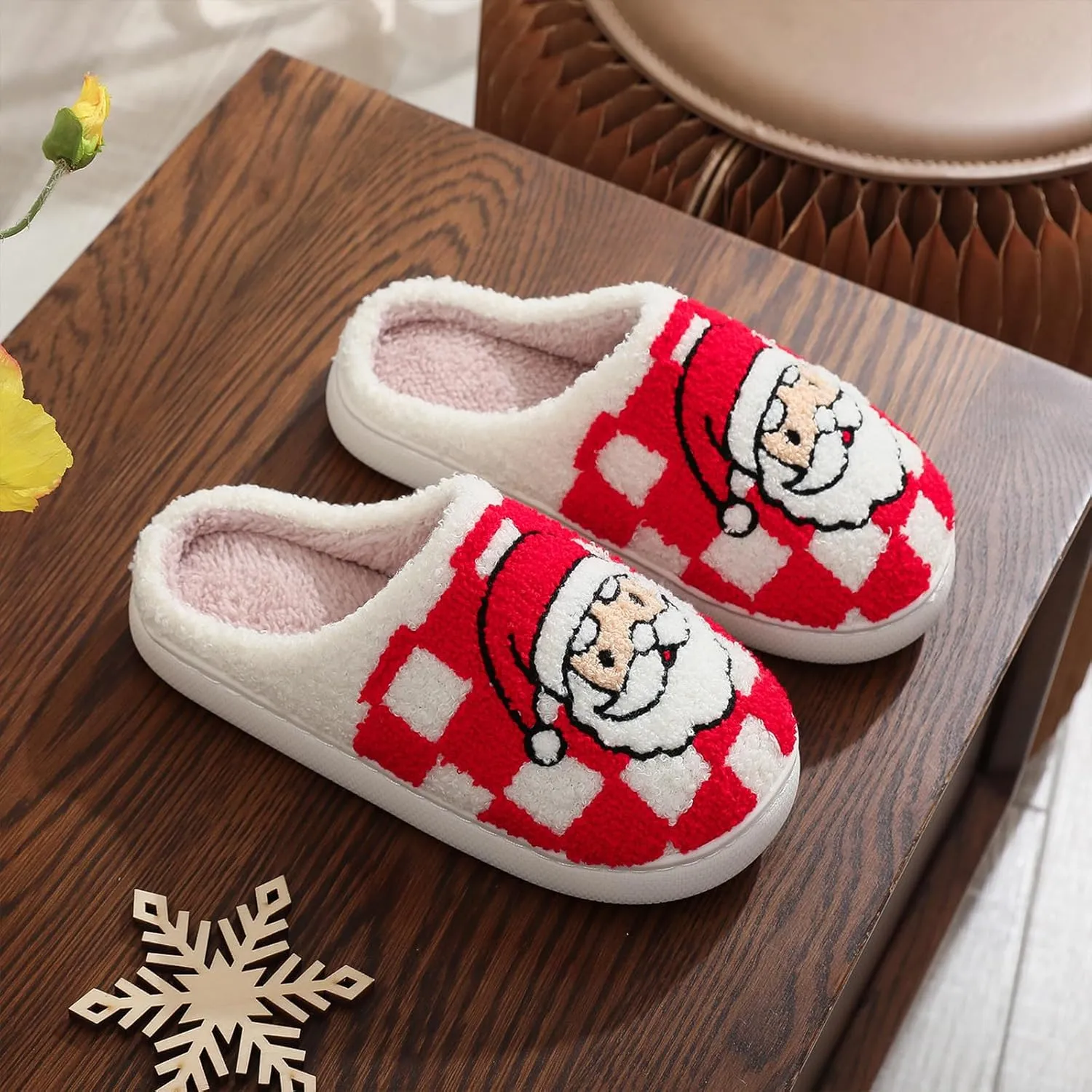 Menore Memory Foam Slippers for Womens Mens Plush Warm Spooky Lantern Cute Slippers House Shoes