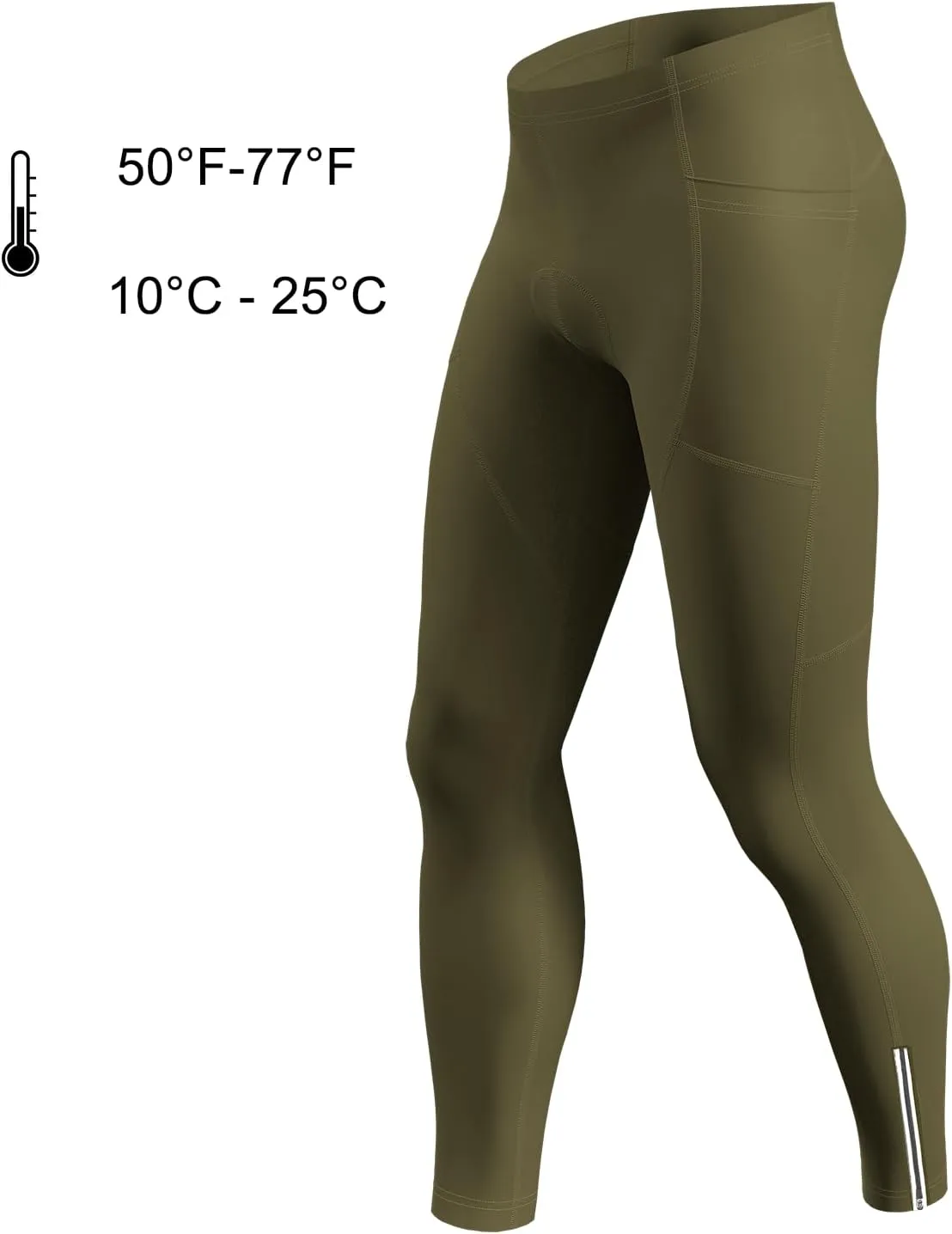 Mens Cycling Pants,4D Padded Road Bike Bicycle Tights Outdoor Biking Leggings with Pockets