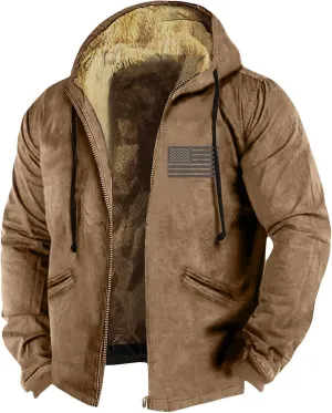 Mens Fuzzy Sherpa Jacket Long Sleeve Fleece Zip Up Coat Faux Fur Over Outerwear Windproof Casual Hoodies Plus Size