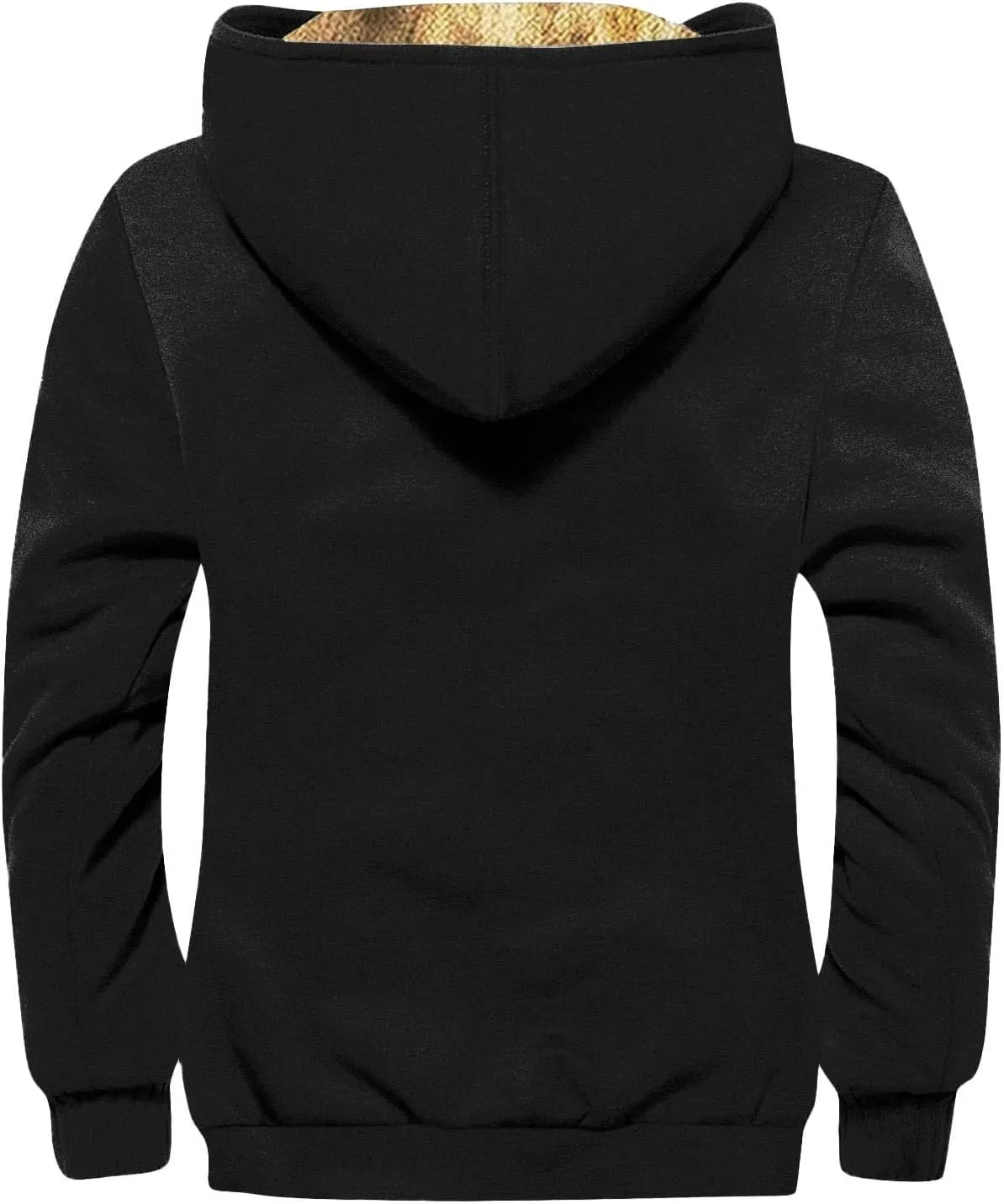 Mens Fuzzy Sherpa Jacket Long Sleeve Fleece Zip Up Coat Faux Fur Over Outerwear Windproof Casual Hoodies Plus Size