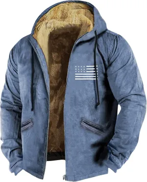 Mens Fuzzy Sherpa Jacket Long Sleeve Fleece Zip Up Coat Parka Warm Over Outerwear Windbreaker Casual Hoodies Hooded