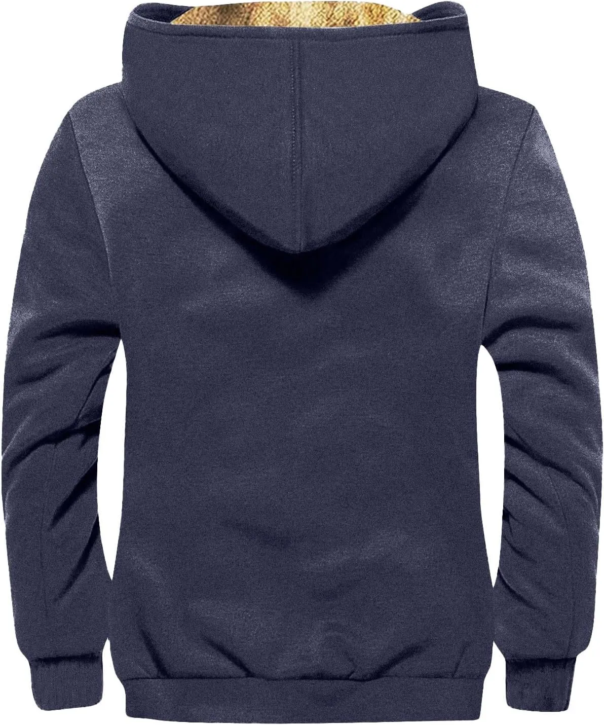 Mens Fuzzy Sherpa Jacket Long Sleeve Fleece Zip Up Coat Parka Warm Over Outerwear Windbreaker Casual Hoodies Hooded