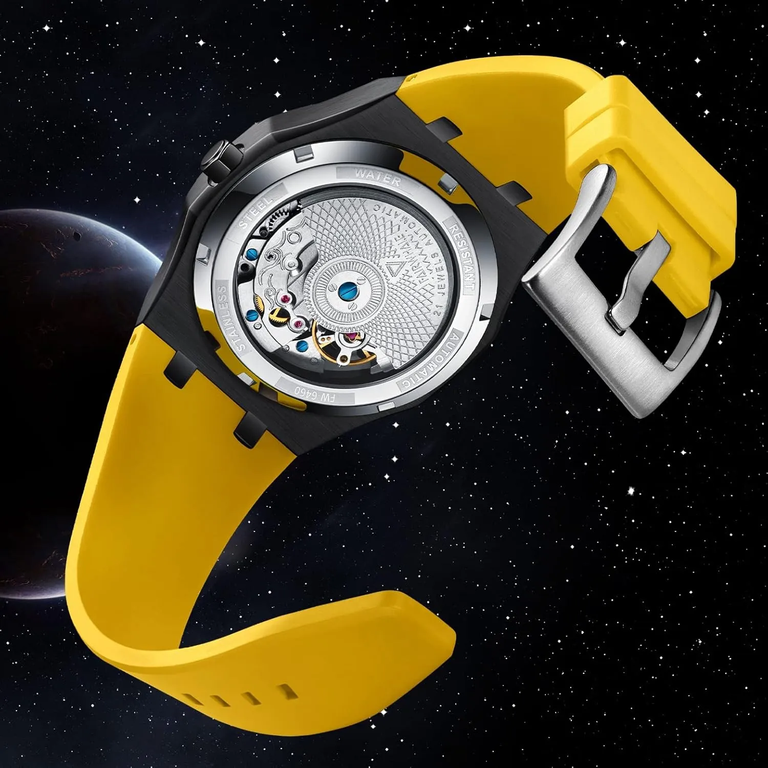 Men's Watch Automatic Mechanical Watches with Silicone Band