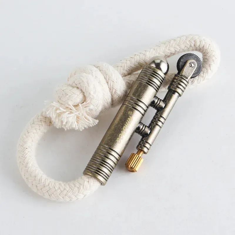 Metal Windproof Kerosene Lighter - Portable Fire Rope Outdoor Camping Survival Ignition Tool - Retro Flint Igniter Men's Gift