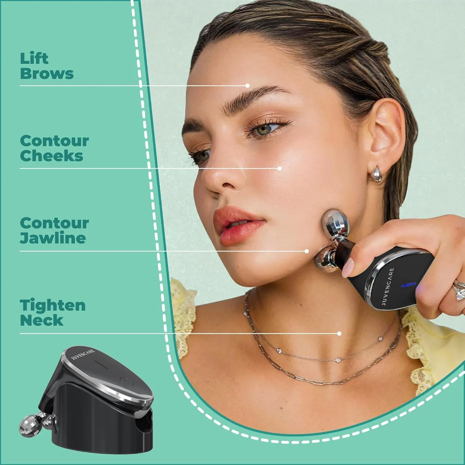 Microcurrent Facial Device- 6 in 1 Advanced Face Microcurrent Device- Microcurrent Facial Machine- Skin Care (Dark Grey)