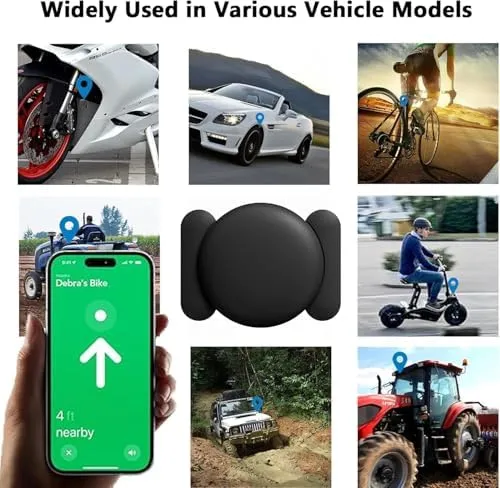 Mini Car GPS Tracking Device for Cars, Vehicles etc, Work with Find My (iOS Only), Hidden Car Tracker with Magnetic Waterproof Case, No Monthly Fee (1PCS, Black)