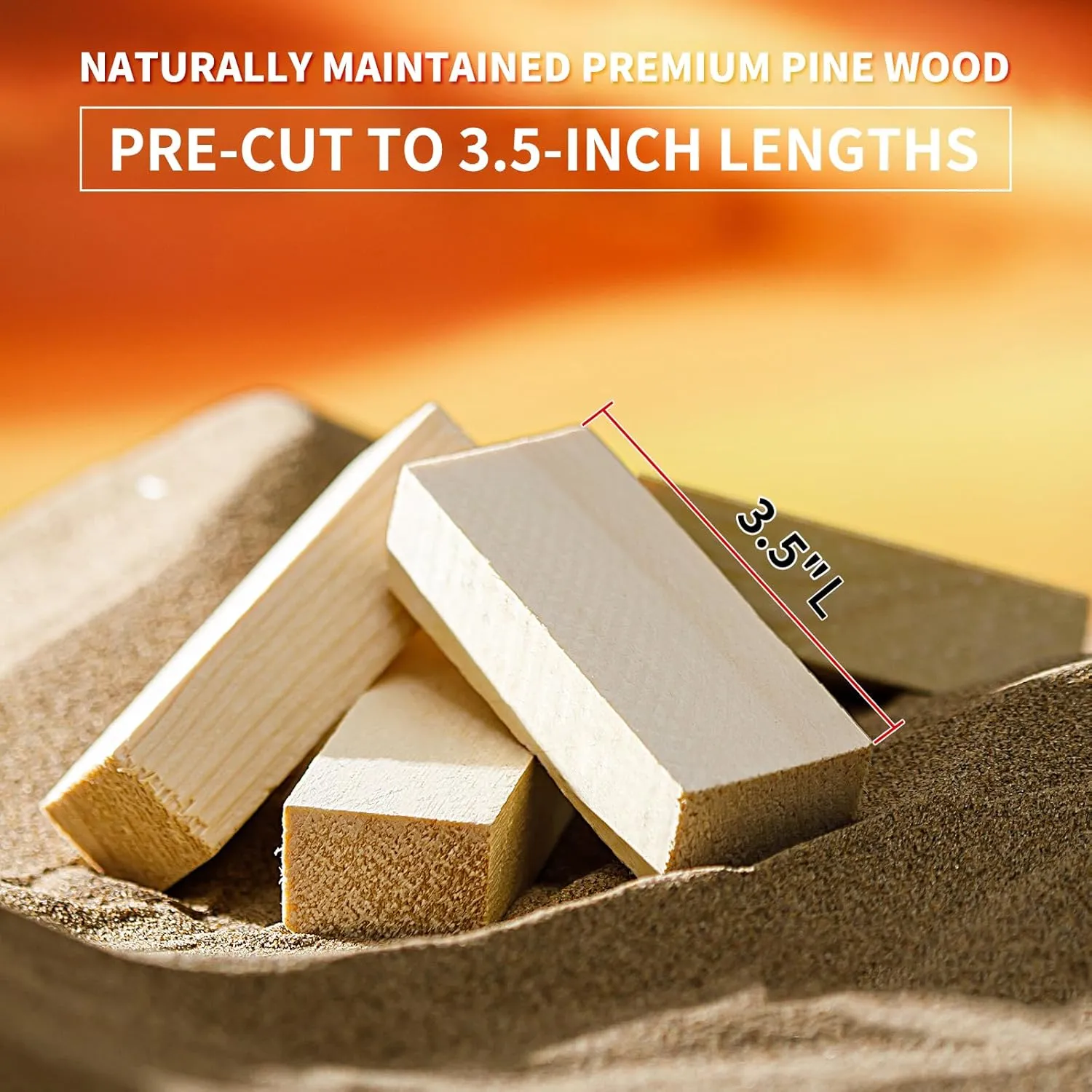 Mini Fire Stick Wood with 12pcs Fire Starters,3.5" Lengths Kiln Dried Pine Small Firewood,Waterproof Charcoal Starters,Solo Stove Accessories for Tabletop Fire Pit,Solo Stove Mesa,7.5Lbs