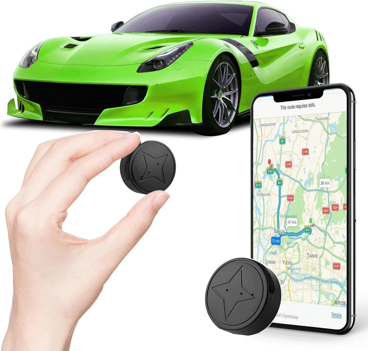 Mini GPS Tracker for Vehicles:Tracker Device for Vehicles No Subscription No Monthly Fee GPS Tracker for Car Kids Dogs Trucks Magnetic GPS Tracking Device Portable Real-Time Tracking (PG12)