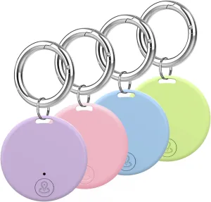 Mini GPS Tracker, Key Item Finder Locator,No Monthly Fee App for iOS/Android 2023 Latest,Portable Anti-Lost Bluetooth Tag Item Tracker for Luggages/Kids/Pets/Phone/Wallet/Bag-4Pcs-Multi-Color
