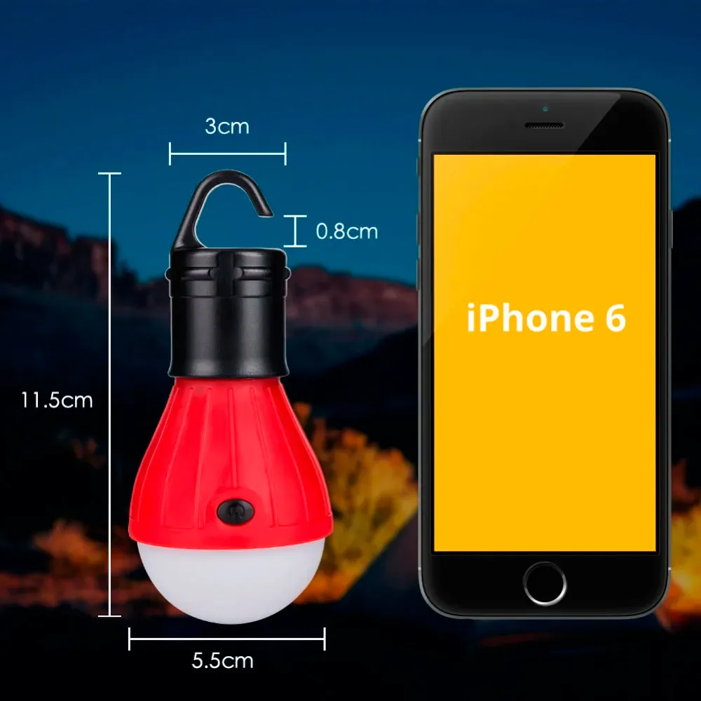 Mini Portable Lighting Lantern Tent Light LED Bulb Emergency Lamp Waterproof Hanging Hook Flashlight Camping Light Use 3*AAA