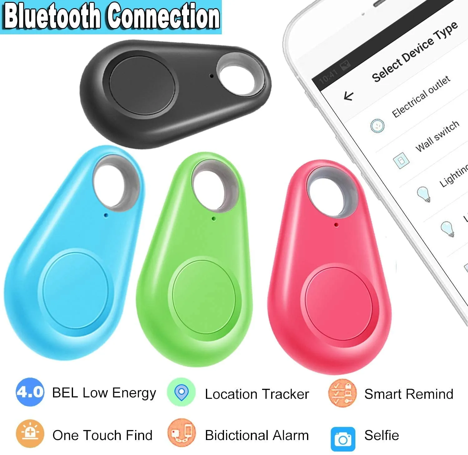 Mini Smart GPS Tracker Waterproof Bluetooth-Compatible Tracker Anti-Lost Alarm Tag Wireless Finder Locator Pet Dog Cat Keys Kids