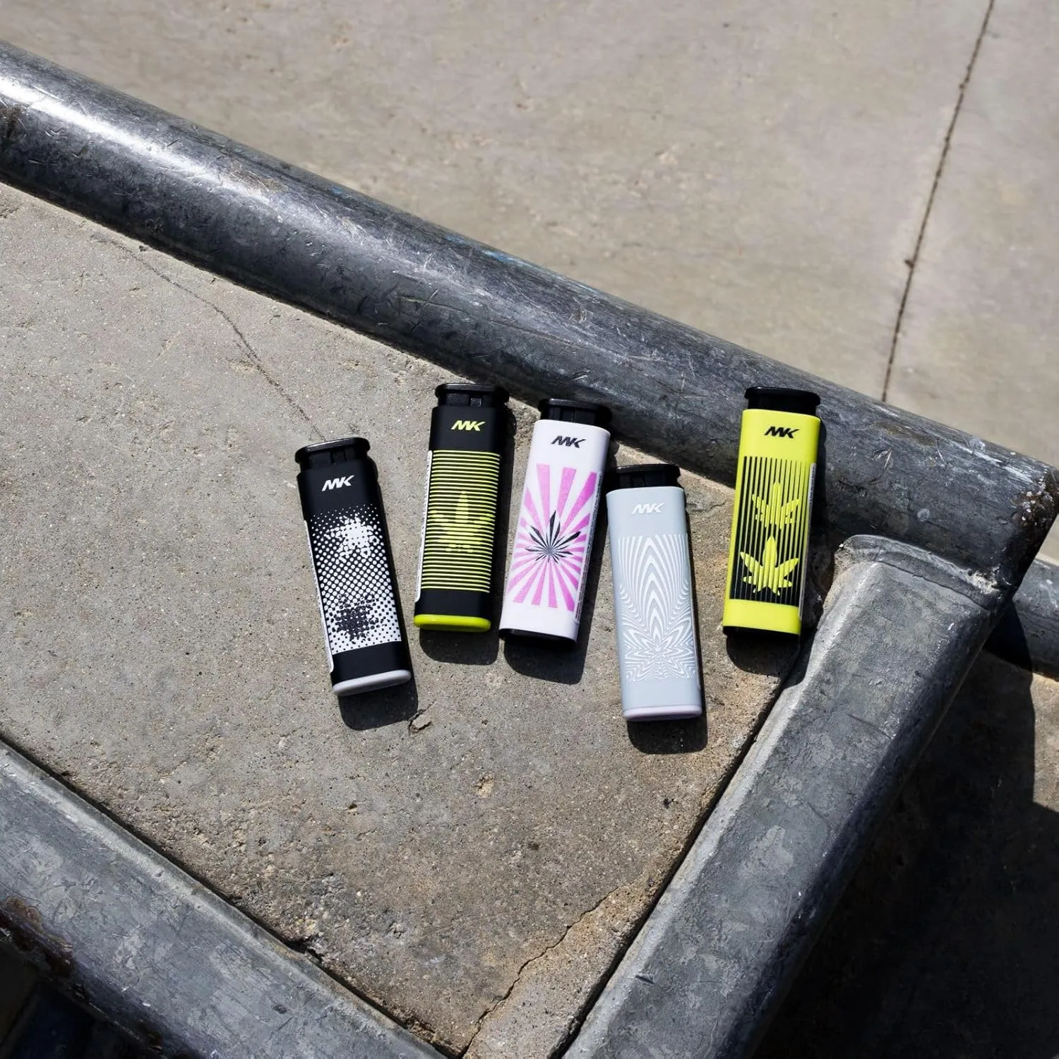 MK Wind Proof Jet Flame Lighters, 5PCS Striking Design, Ideal as Lighters for Candle, Camping, Outdoor use, Butane Refillable Lighter (Leaf-5PC)