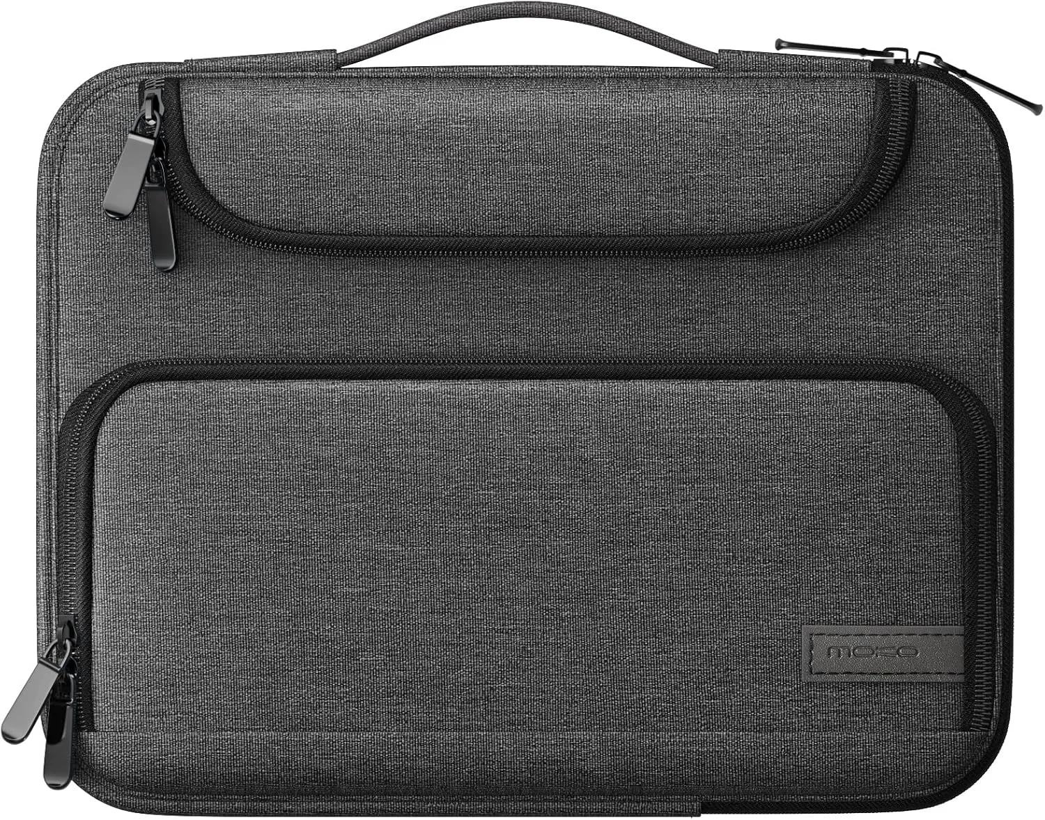 MoKo 9-11 Inch Tablet Sleeve Bag, Fits iPad Air 5/4th 10.9, iPad Pro 11 Inch, iPad 9/8th 10.2, iPad 10th 10.9, Tab S8/S9 11",Waterproof Polyester Bag with Double Pockets,Retractable Handle, Black&Gray