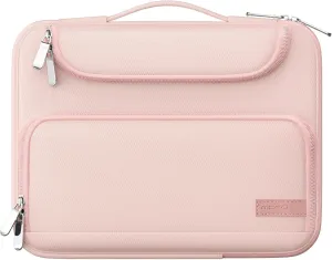 MoKo 9-11 Inch Tablet Sleeve Bag, Pink - iPad Air 5/4, iPad Pro 11, Tab S8/S9 11 - Waterproof Polyester, Double Pocket, Retractable Handle