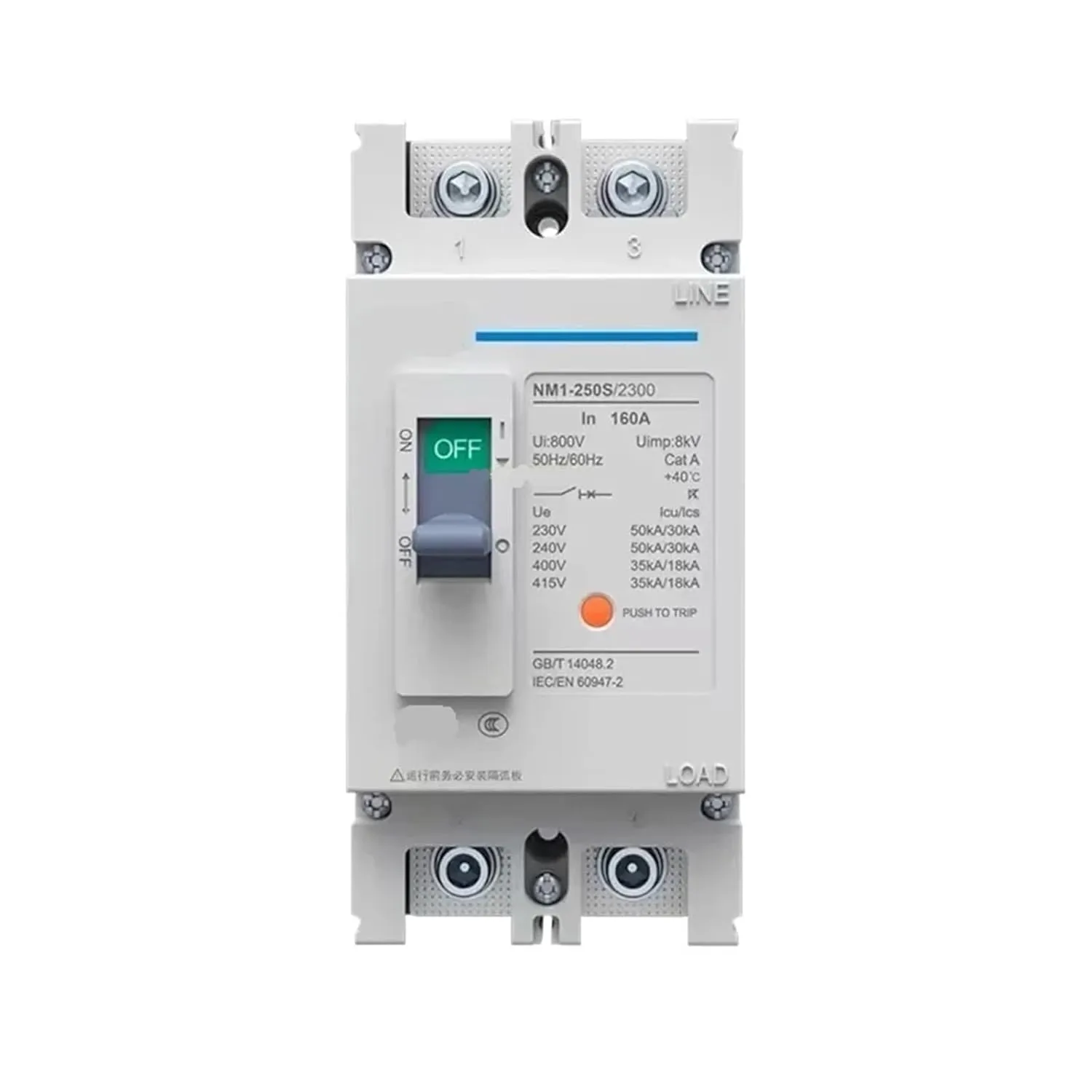 Molded Case Circuit Breaker MCCB NM1-125S 250S/2300 2P 40A 63A 80A 100A 125A 160A 200A 250A(25A)