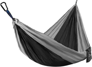 Monoprice Camp Hammock with Built in Carrying Case, Large Size (118''L X 78''W) 1 or 2 Persons 500 Lbs Capacity, Anti-Fraying, Anti-Tearing, Dirt Resistant - Pure Outdoor Collection Black