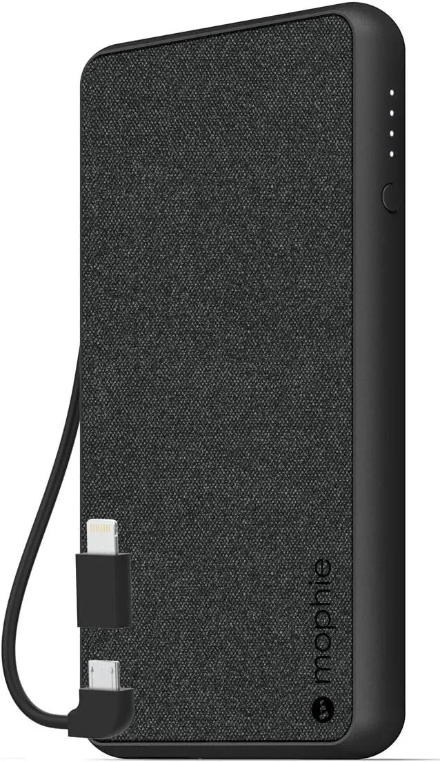 mophie powerstation Plus (6,000mAh) - Built in Micro USB and Lightning Cables - Black (401101662)