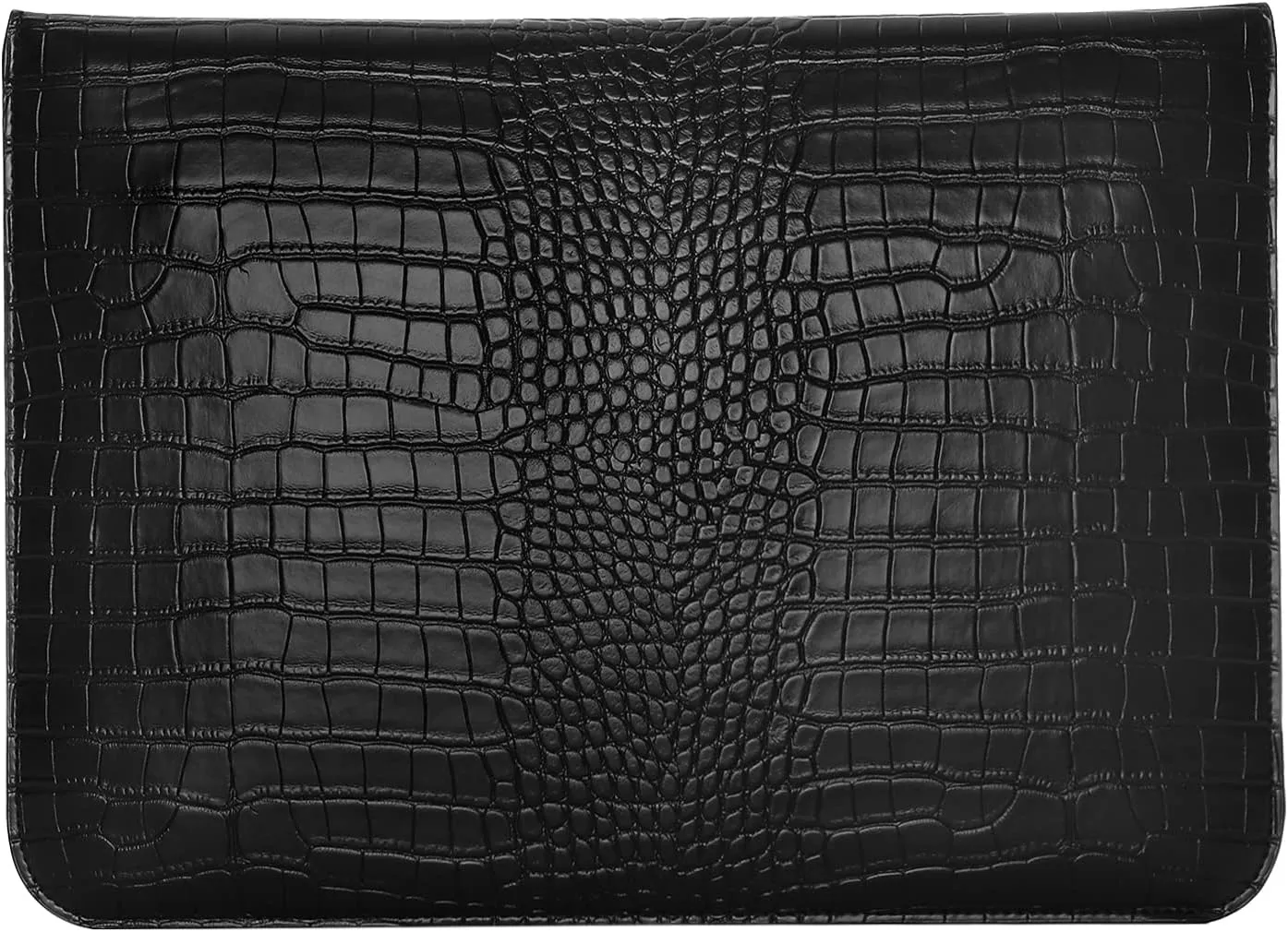 MOSISO Laptop Case 13.3 inch, 13-13.3 inch Laptop Sleeve Compatible with MacBook Air/Pro 13 / Pro 14, HP Dell ASUS Lenovo Notebook, Crocodile Grain PU Leather Flap Case Bag, Black