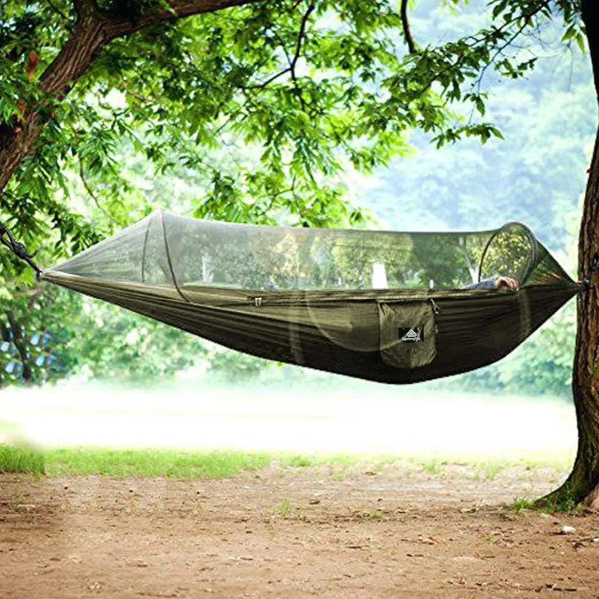 Mosquito Net for Hammock, Hammock Tent Strong Load-Bearing Capacity, Hammock Camping Breathable and Mosquito Proof, Suitable for Outdoor Use(Green,260 * 140cm)