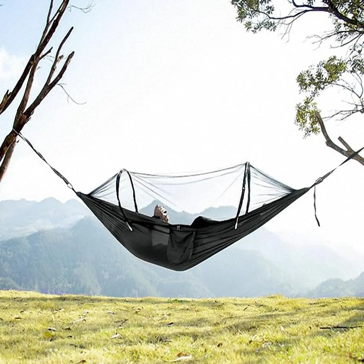 Mosquito Net for Hammock, Hammock Tent Strong Load-Bearing Capacity, Hammock Camping Breathable and Mosquito Proof, Suitable for Outdoor Use(Green,260 * 140cm)