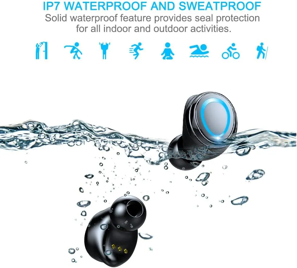 Motast Wireless Earbuds, Bluetooth 5.1 Earbuds with 140H Playtime, Bluetooth Headphones Noise Cancelling Stereo Bass Wireless Earphones in Ear with Mic, USB-C Charging Case, IP7 Waterproof Headset