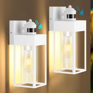 Motion Sensor Outdoor Wall Lanterns, 2-Pack Dusk to Dawn Sconce,3 Lighting Modes Porch Lights, Outside Wall Lights for House Garage Patio