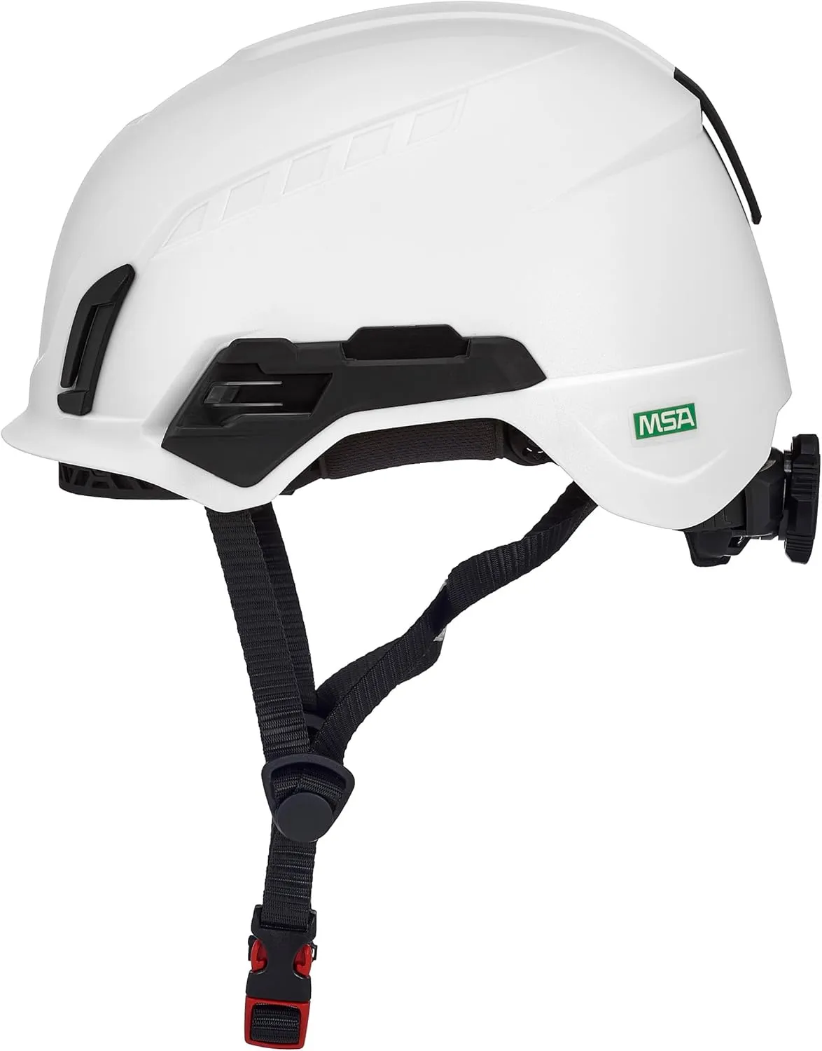 MSA V-Gard H2 Pro Safety Helmet with Comfortable Fas-Trac III Ratchet Suspension |Push-Button Accessory Rail and Universal Lighting Clips | Standard Size