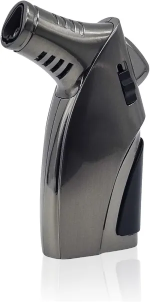 Multifunctional Torch Lighter, Three Flame Butane Lighter with Punch Hole and Safety Lock (Butane Gas Not Included) (Rose Gold)(Black)