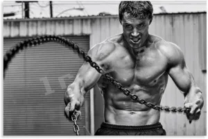Muscle Man Greg Plitt Mr. Health Poster Retro Famous Actor Quotes Poster (1) Canvas Painting Posters And Prints Wall Art for Living Room Bedroom Decor 12x08inch(30x20cm) Unframe-style