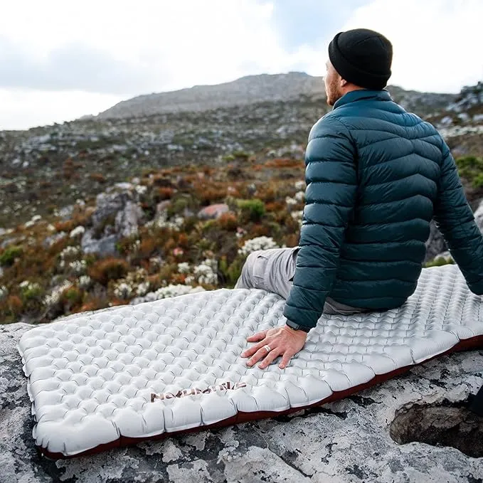Naturehike 1.65LB Ultralight Self Inflating Sleeping Pad, Patchworkable Sleeping Mat with 5.8 R-Value for Camping, Hiking, Climbing with Inflatable Bag, Grey Rectangular
