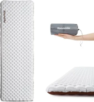 Naturehike 1.65LB Ultralight Self Inflating Sleeping Pad, Patchworkable Sleeping Mat with 5.8 R-Value for Camping, Hiking, Climbing with Inflatable Bag, Grey Rectangular