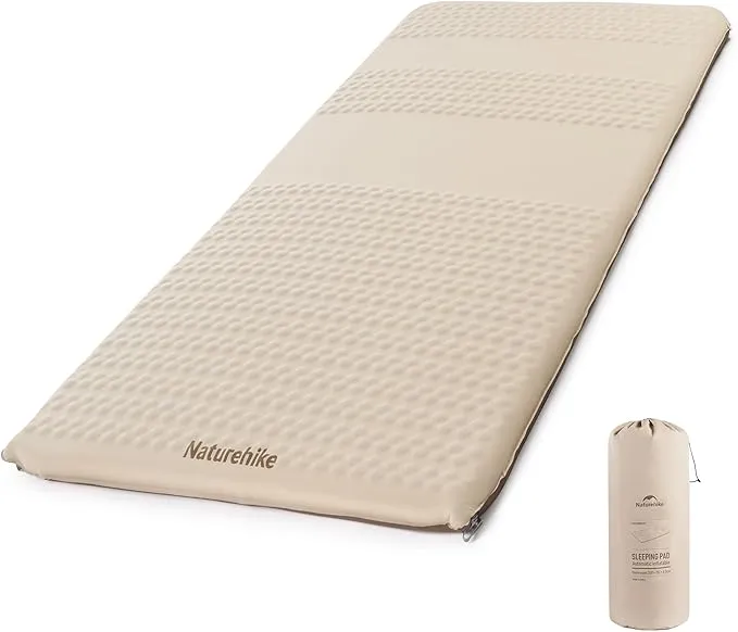 Naturehike 2.56’’ Thick Self-Inflating Sleeping Pad with Lighter Foam, Inflatable Queen Size Mattress for Camping, Outdoors, Car, Home, ISPO Award Winning Processes