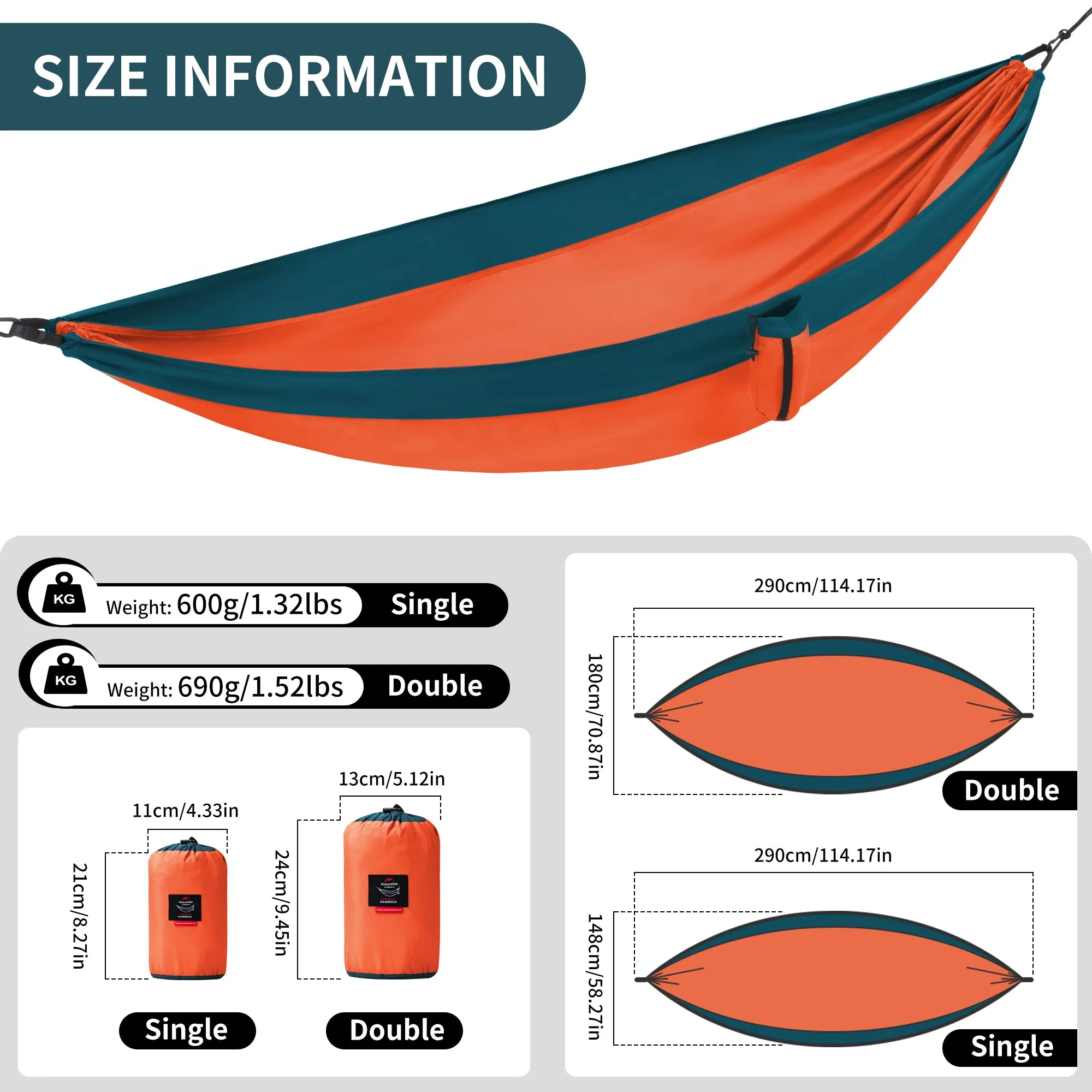 Naturehike Lightweight 1-2 People Camping Hammock