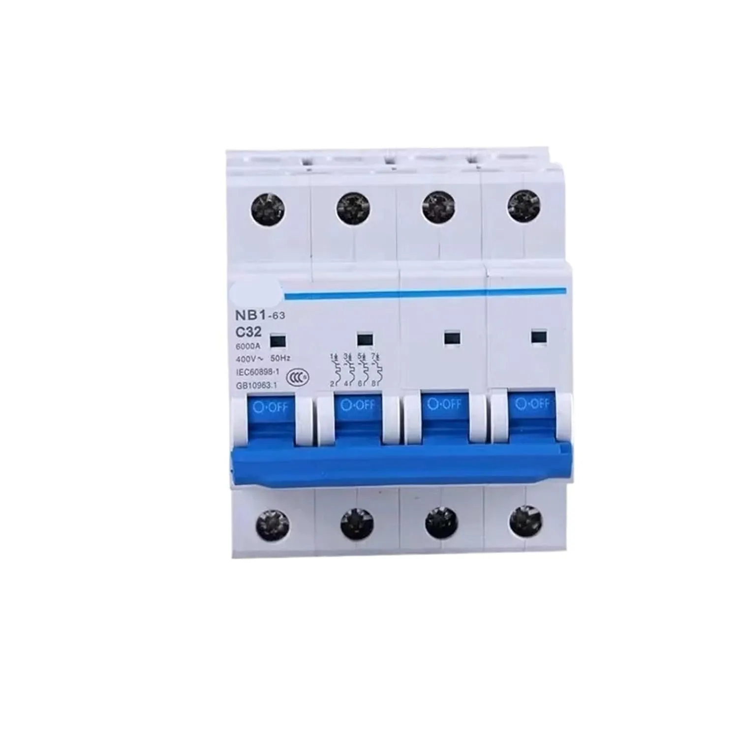 NB1-63 1P 2P 3P 4P AC 230/400V MCB Circuit Breaker DIN Rail Mounting Miniature Air Switch DZ30 DZ40 EPN DPN TPN DZ47(1P,20A)