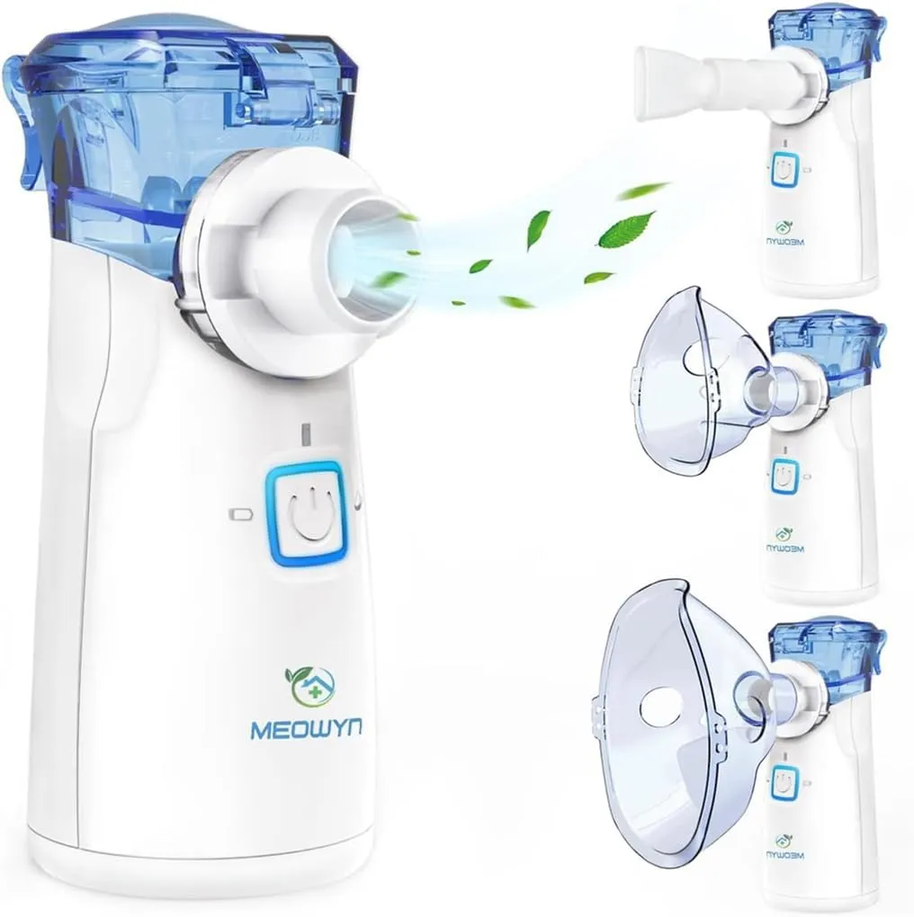 Nebulizer Machine for Adults & Kids, USB-C Rechargeable Nebulizer with Portable Design, Easy to Use & Clean, Silent, Efficient Atomization for Home and Travel Use