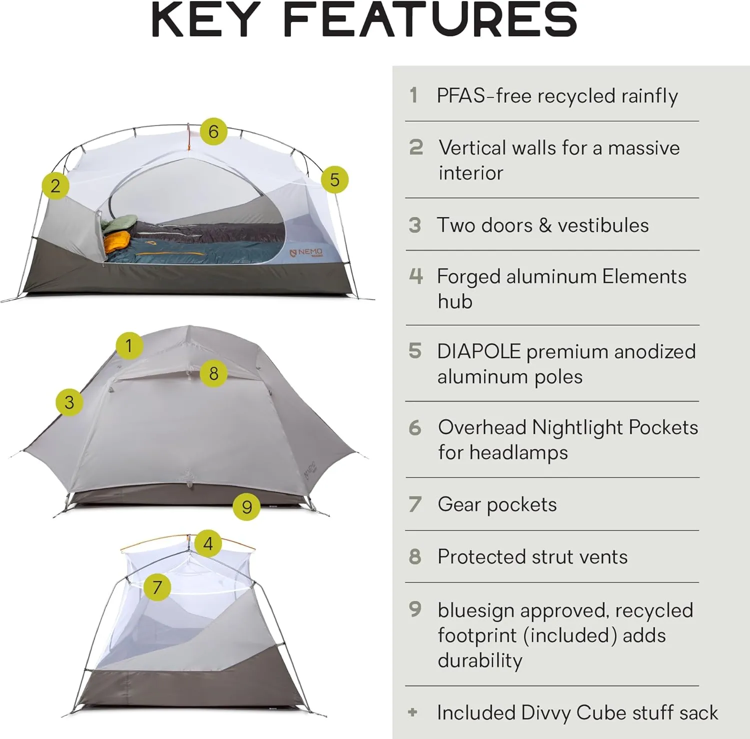 NEMO Equipment Aurora Backpacking Tent & Footprint