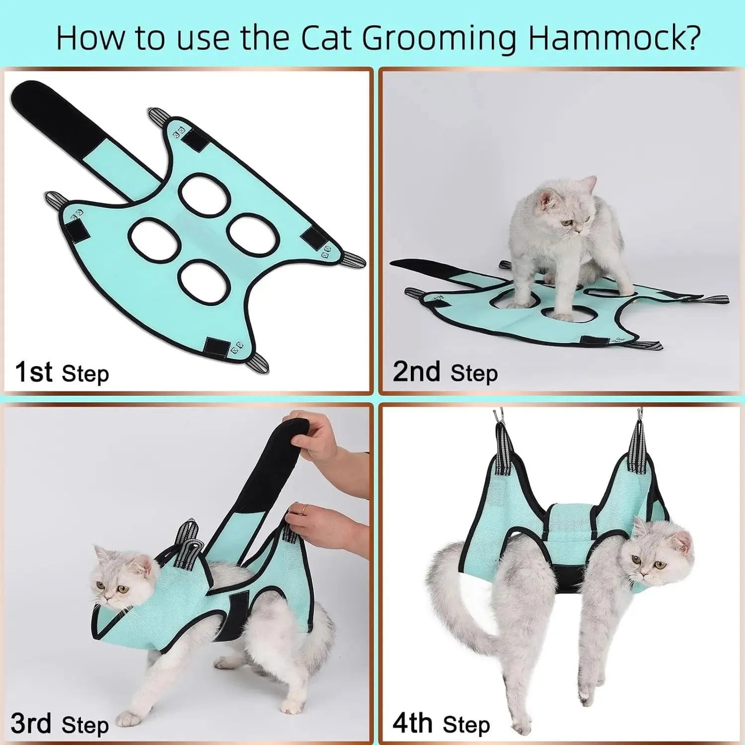 New Pet Grooming Hammock Helper – Safe and Easy Grooming for Cats and Dogs