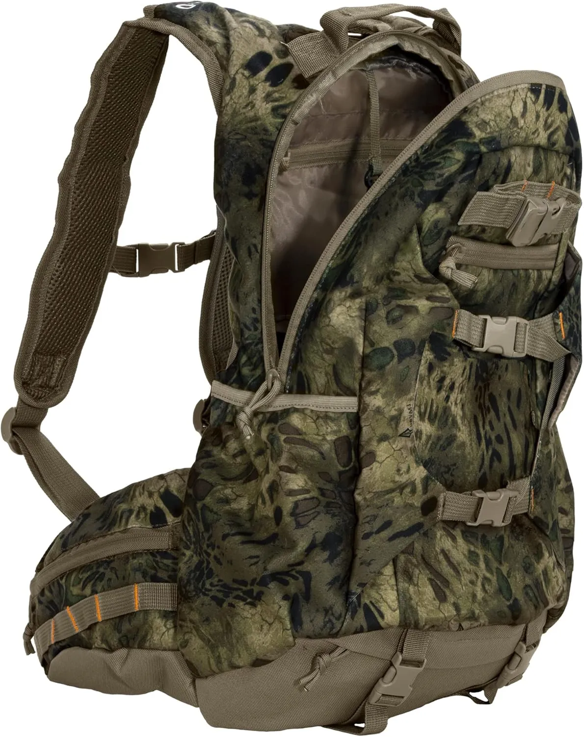 North Mountain Gear Camouflage Hunting Backpack Waterproof Bow and Rifle Compatible Hunting Bag (Prym1 Woodlands)