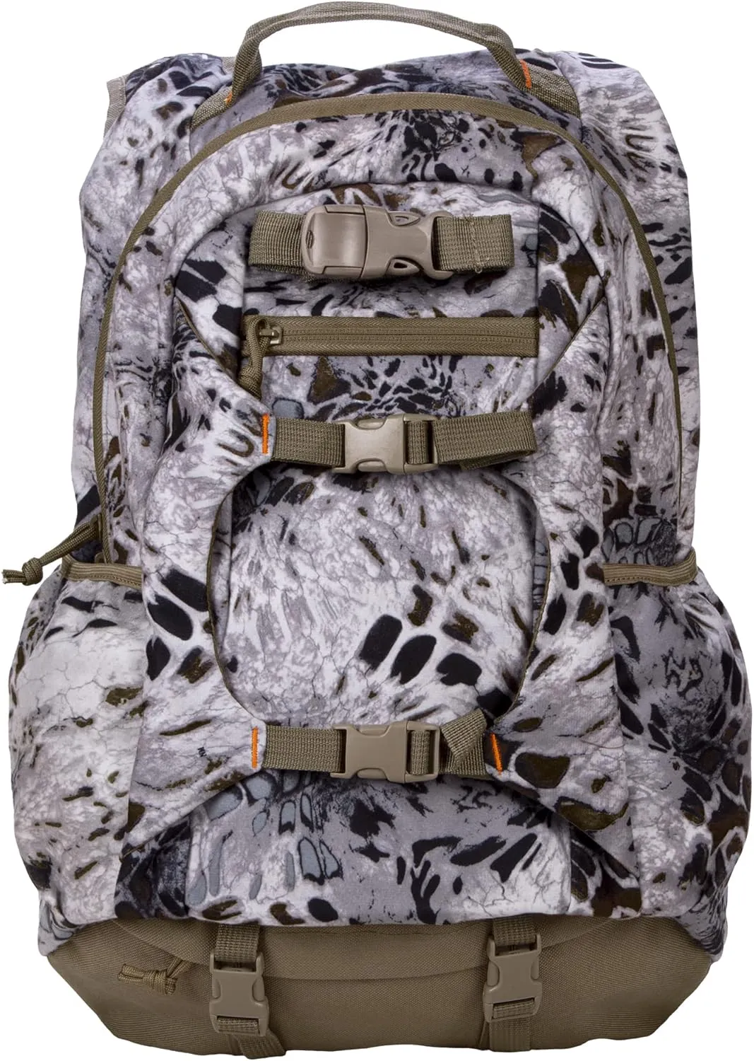 North Mountain Gear Snow Camo Hunting Backpack Waterproof Bow and Rifle Compatible Hunting Bag (Prym1 Tundra White)