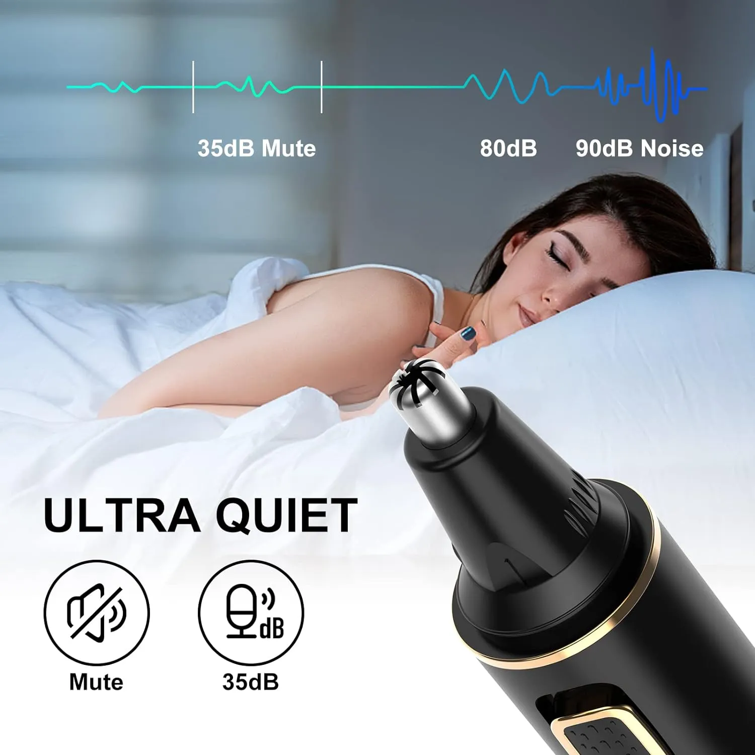 Nose Hair Trimmer for Men, 2025 Painless USB Rechargeable Nose Hair Trimmer, Ear and Nose Hair Trimmer for Men, Professional Facial Hair Trimmer with IPX7 Waterproof Dual Edge Blades