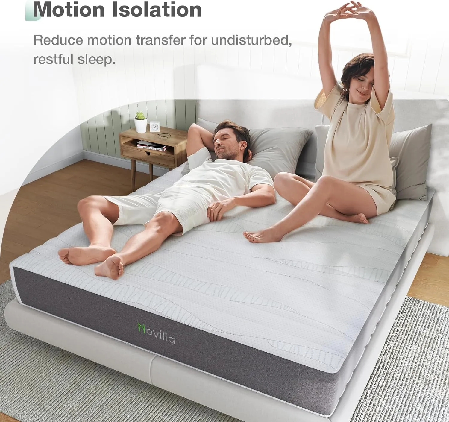 Novilla Full Mattress, 10 Inch Memory Foam Mattress Full with Bamboo Charcoal Foam for Cool Sleep & Pain Relief & Motion Isolating, Full Size Mattresses in a Box, Medium Firm