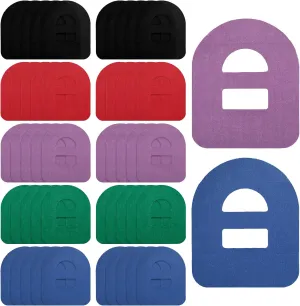 Nuanchu 50 Pieces Adhesive Patches Compatible with Omnipod 5 Shower Waterproof Pre-Cut Adhesive Overpatches with Strap Sweatproof Tape Continuous Glucose Monitor Protection(Deep Colorful)