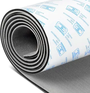 OCEANBROAD Brushed Boat Flooring 96''x16''/47'' Self-Adhesive EVA Foam Sheet Non-Slip Traction Pad for Boats Surfboard SUP Paddle Board Kayak Yacht, Camel Brown/Dark Gray/Gray