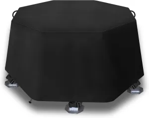 Octagonal Fire Pit Cover, Outdoor Fire Pit Cover, Heavy Duty 600D Waterproof Octagonal Fire Pit Cover, 35in Octagonal FirePit Covers, for Outdoor rain, Snow, Wind, UV Proof (35In)