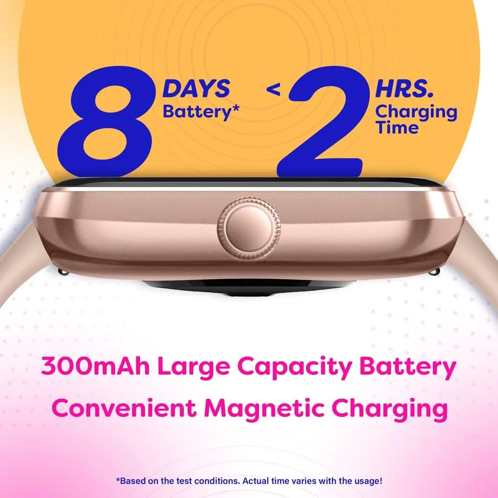 OCTANDRA Go VeryFit 1.69" Smart Watch - Heart Rate Blood Oxygen Saturation Sleep Monitor - Step Counter Pedometer - 5ATM Exercise Activity Fitness Tracker Watches for Men Women (ID207) (Pink)