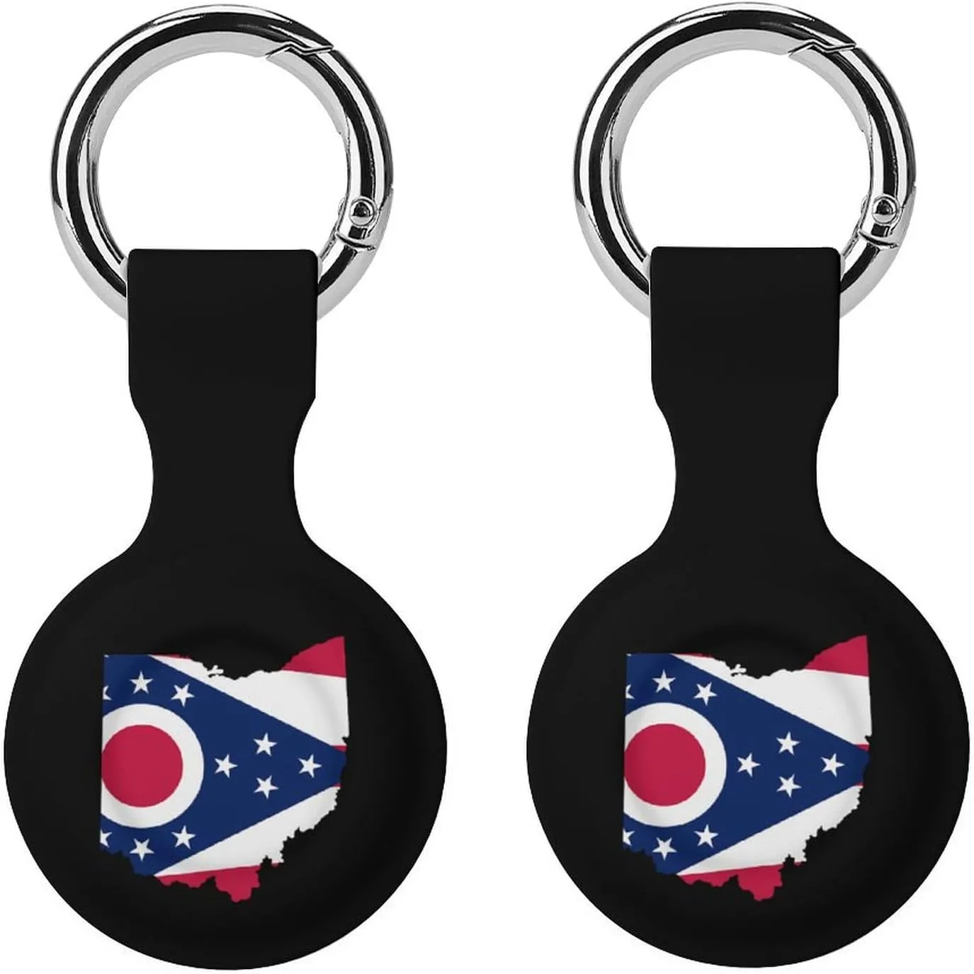 Ohio Map Flag Fashion Cover Compatible with AirTag Holder Case with Keychain Anti-Scratch for Pet Luggage